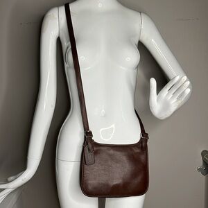 Coach E0D-9142 Vintage Small Hippie Flap Brown Leather Bag